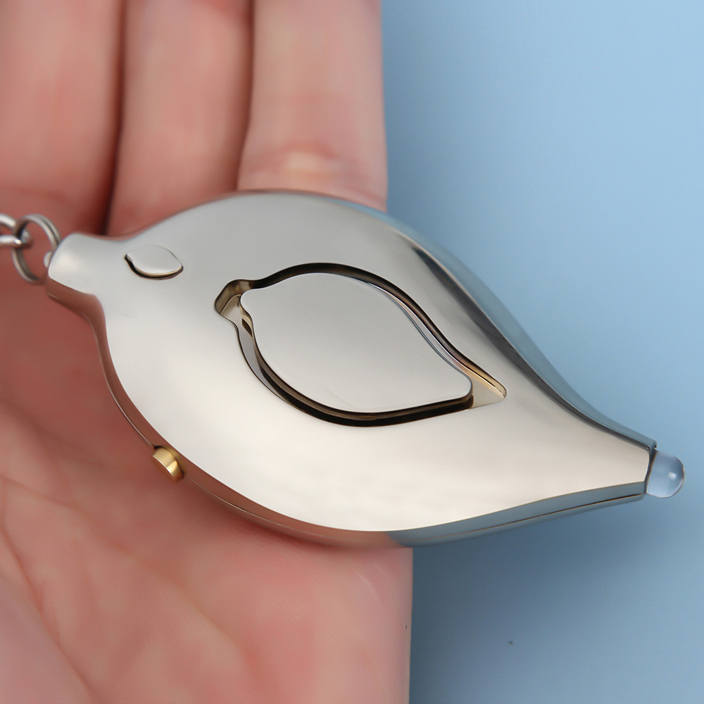 Alarma Personal Metálica Tipo Hoja con Luz LED para Mujeres