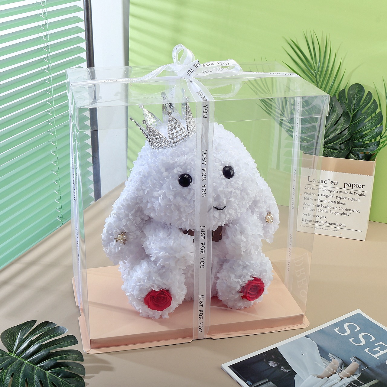 Oso de rosas de espuma PE, flor eterna, regalo para Navidad y San Valentín, floristería, supermercado