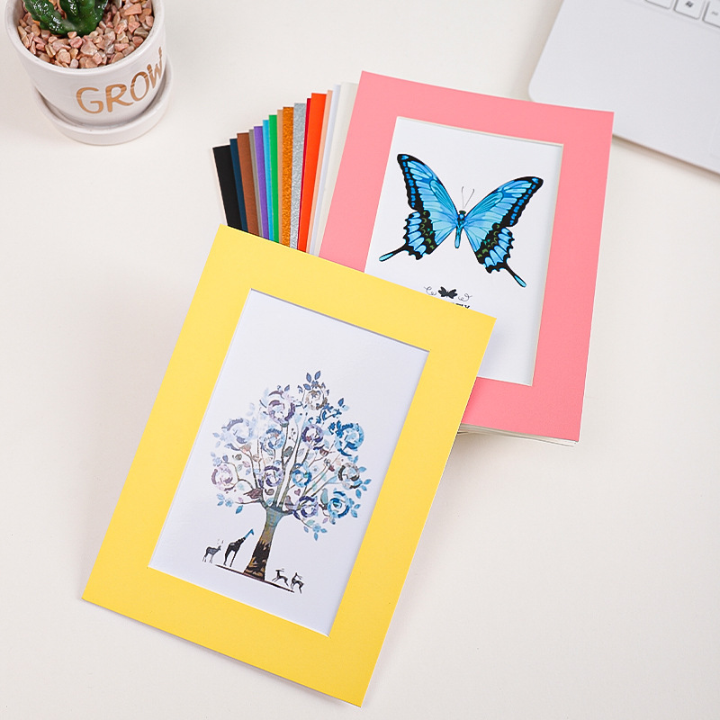 Children's color card paper photo frame wholesale mounting frame 4KA3a48k simple mounting frame honorary chapter graduation certificate frame