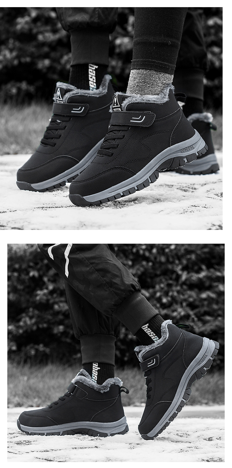 Stivali da neve transfrontalieri per uomo e donna Scarpe invernali in cotone addensato in velluto Caldo a metà polpaccio Alto all'ingrosso Disponibile_voghion.com