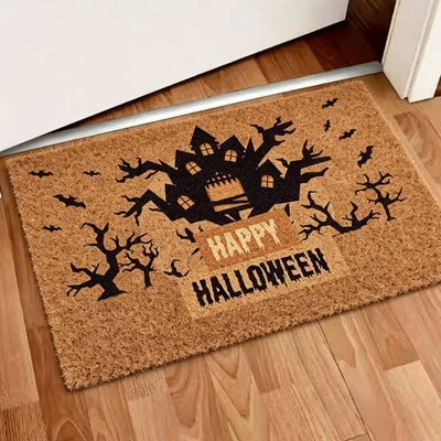 Mud-Scraping Foot Mats | Avtomobil döşəmə paspasları - zx-halloween-moment-h32-3040-silk-circle-without-overlocking