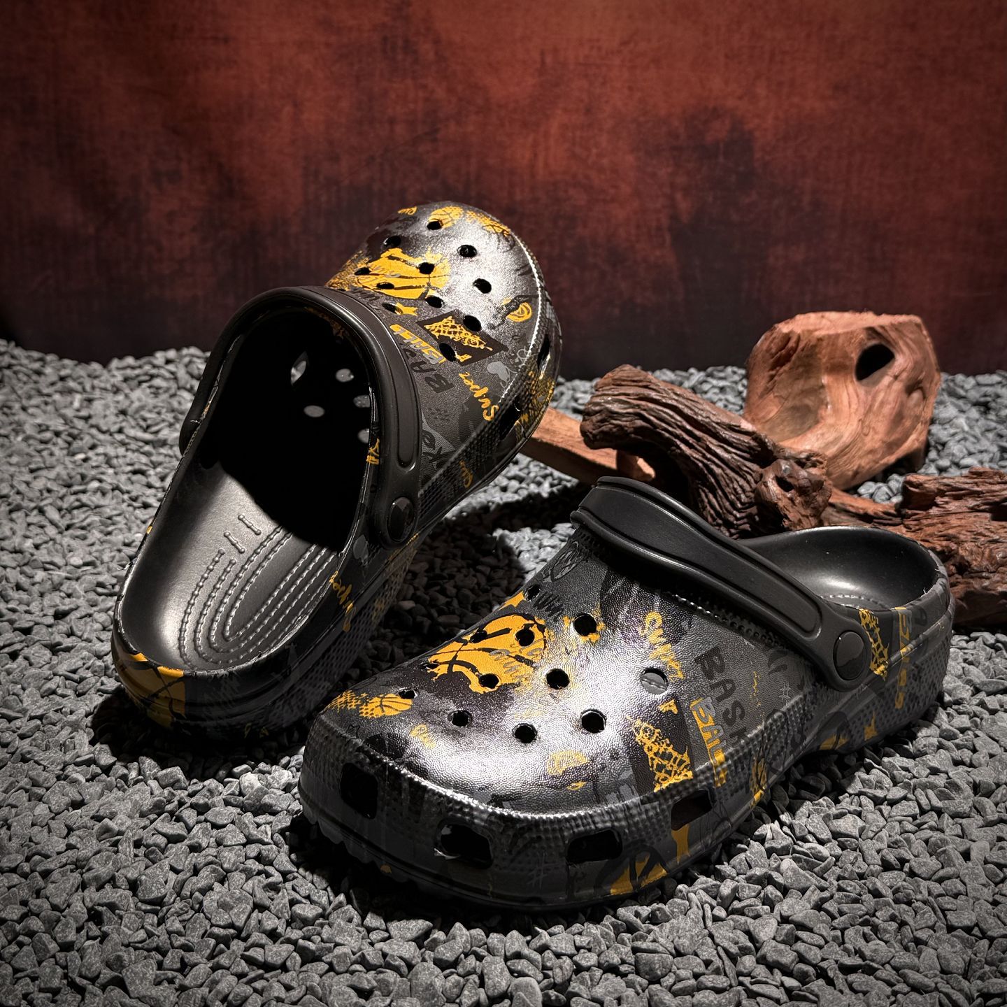 Zapatos de baloncesto transfronterizos 2026 nuevas sandalias de cabeza de bolsillo zapatos de playa para hombres zapatos de baloncesto casuales impresos zapatillas