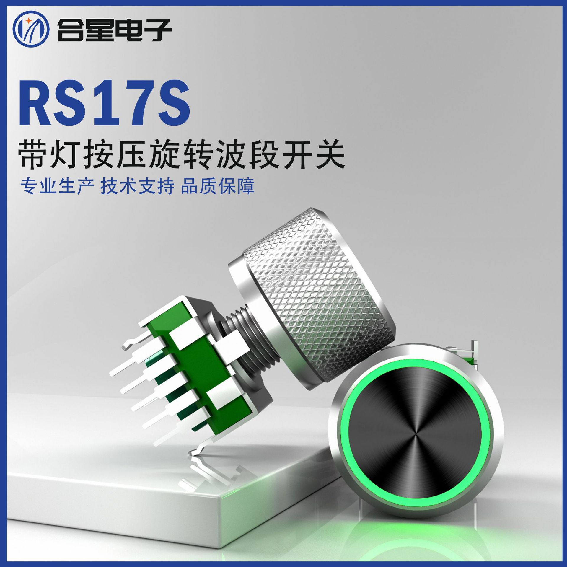 RS17带灯旋转波段编码开关 小家电医疗器械调节开关汽车控制开关