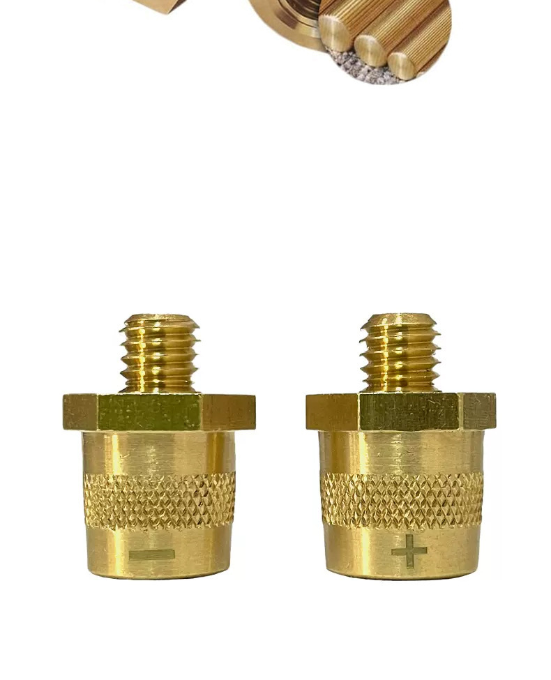 Cross-border supply of car battery terminals made of brass with 8MM internal thread and external thread for positive and negative connection, suitable for modification and matching