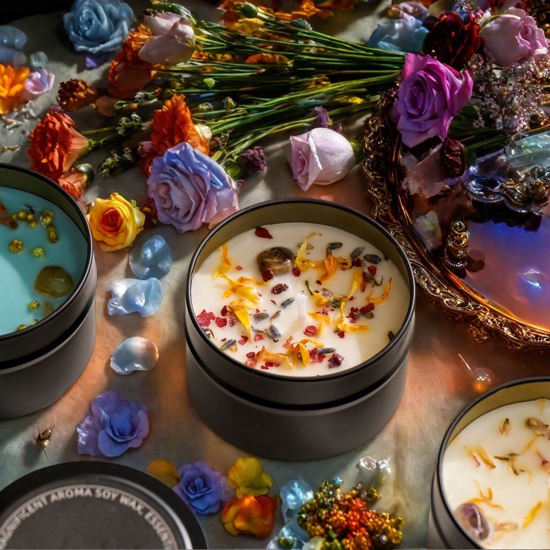 Energía de cristal de banano de hierro negro Yilan flores secas de banano de cera de flores para dormir en el hogar velas de fragancia de dormitorio