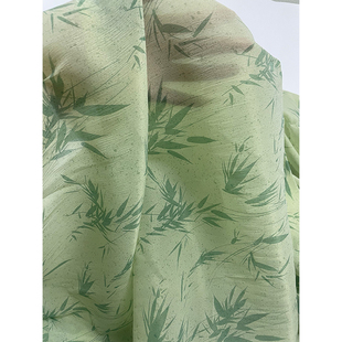 Green Bamboo Leaf Gauze Ceiling Decoration Chinese Style Wedding Wedding Background Chinese Style Ancient Style Mesh Fabric Fabric
