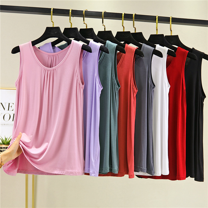 Factory wholesale modal loose vest women's summer plus size sleeveless T-shirt home top slimming thin bottoming shirt Factory wholesale modal loose vest women's summer plus size sleeveless T-shirt home top slimming thin bottoming shirt