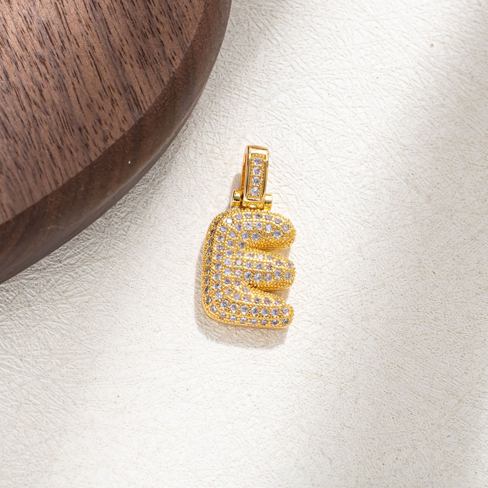 7g Weight Pendant Jewelry Making Type Golden Plated Plating Material Zircon Inlay Material 1 Piece Quantity Casual Occasion Copper Material Letter Pattern Women's Gender Simple Style Style Plating Craft 1 Piece Copper Zircon Letter Pendant 6