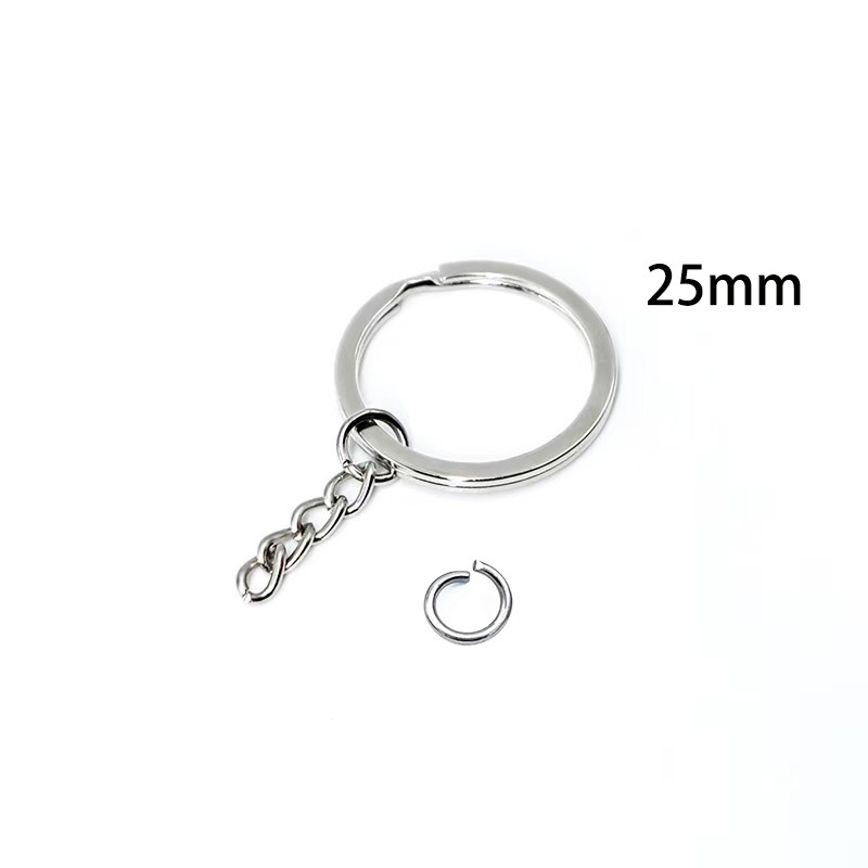Accesorios de joyería llavero colgando cuatro cadenas llavero colgando anillo plano llavero colgante accesorios llavero abierto anillo