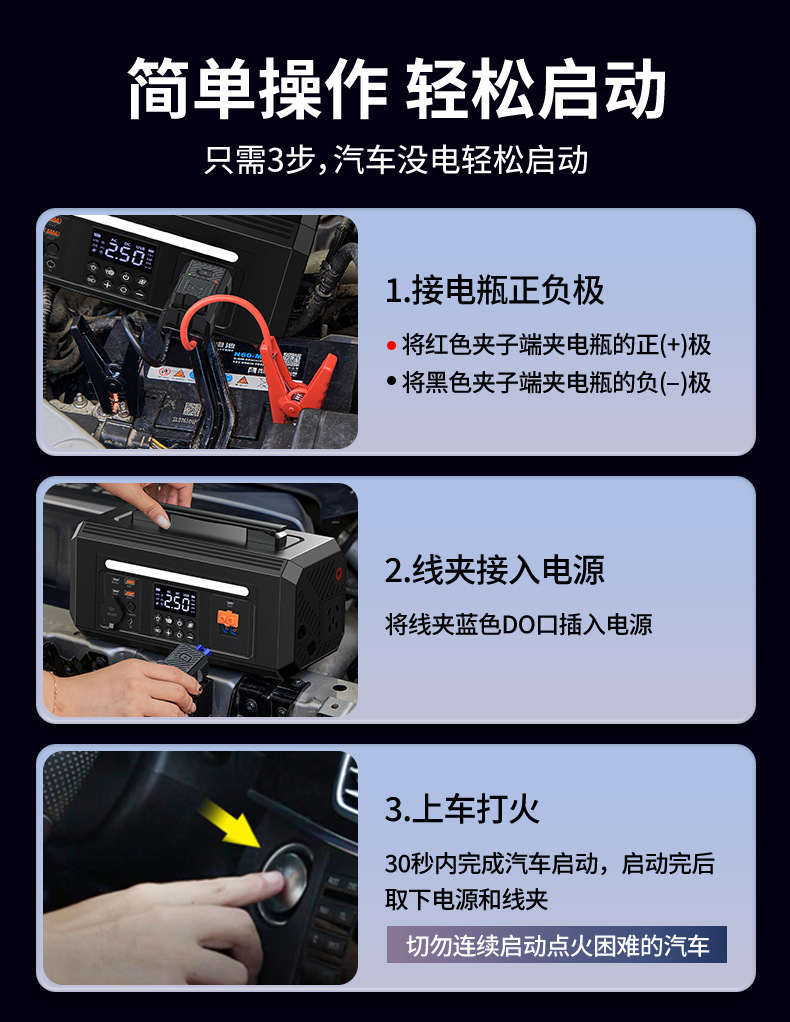 Buwei Portable Outdoor Mobile Power Supply Large Capacity Car Air Pump with Power Bank for Stall Setting and Self-Driving Tour Emergency