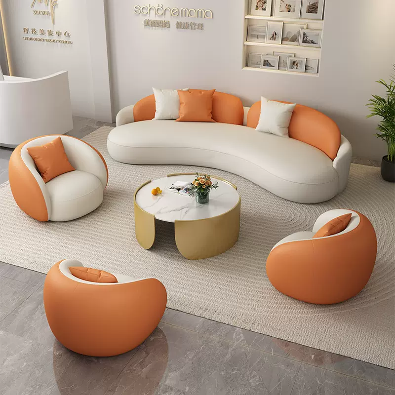 服装店沙发休息区简约现代异形创意接待会客办公棋牌沙发椅软包凳