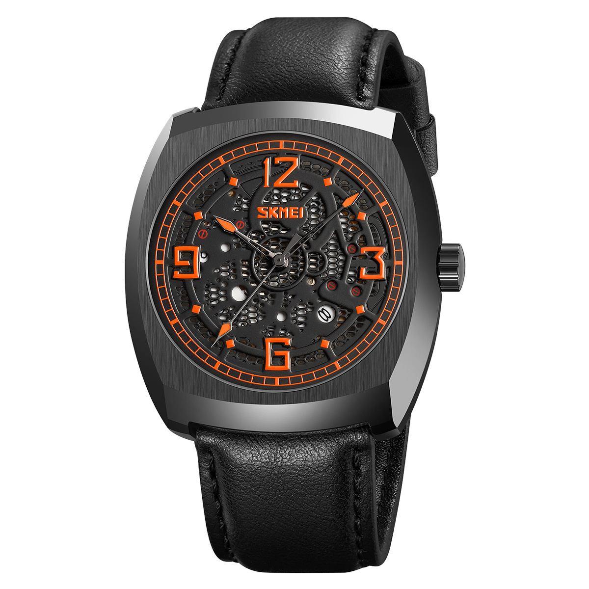 Reloj de barril de vino para hombres, ventilador mecánico, cinturón de cuarzo impermeable, reloj de cuarzo transfronterizo, fábrica directa
