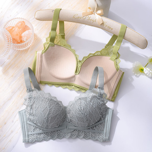 Live stream dropshipping of  Spring No-Wire Bra, B Cup, Thin, Non-Magnetic, Sexy, Clustering, Breast Adjustment Bra