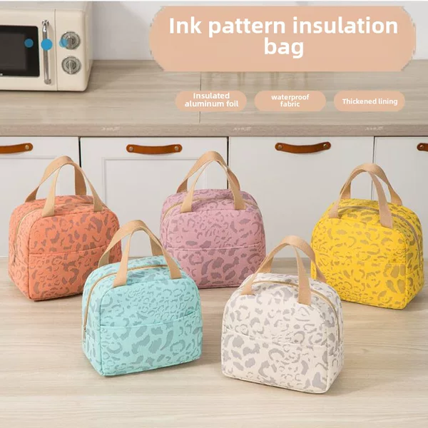 2024 new ink pattern insulation bag thickened waterproof portable lunch bag for work and school lunch bag lunch box bag