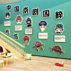 中国京剧国粹传非遗统文化幼儿园环创主题墙面装饰成品生旦净末丑