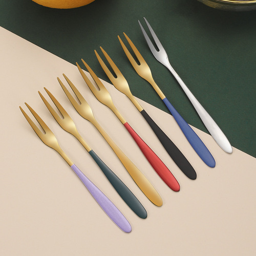Factory Wholesale 304 Stainless Steel Fruit Fork Western-style Fruit Skewers European Creative Home Use Fruit Forks Hotel