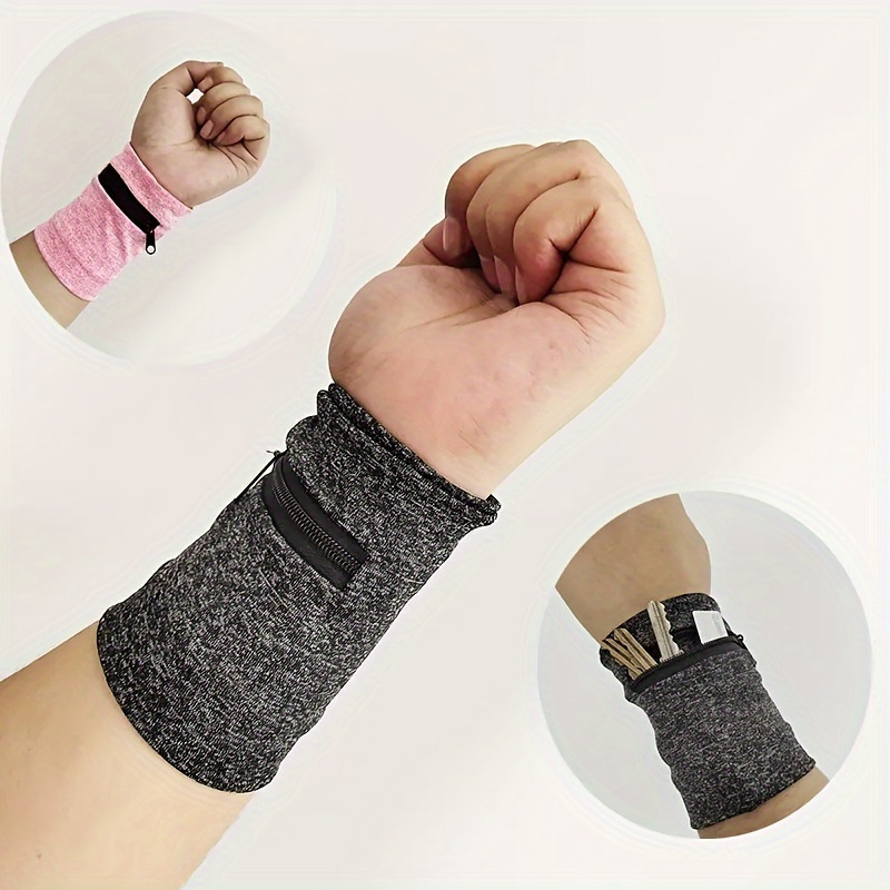 TV sports wristband, coin purse, key pouch, sweat-absorbing multifunctional zippered wristband, bank card holder
