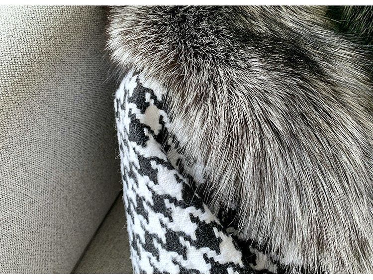 Women's Clothing Fur new young women's short style houndstooth collar sier fox fur_voghion.com