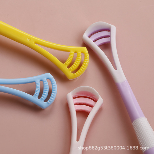 Factory direct supply of eight-pack tongue scraping toothbrush, soft-bristled silicone adult tongue scraping dual-effect tongue scraper toothbrush