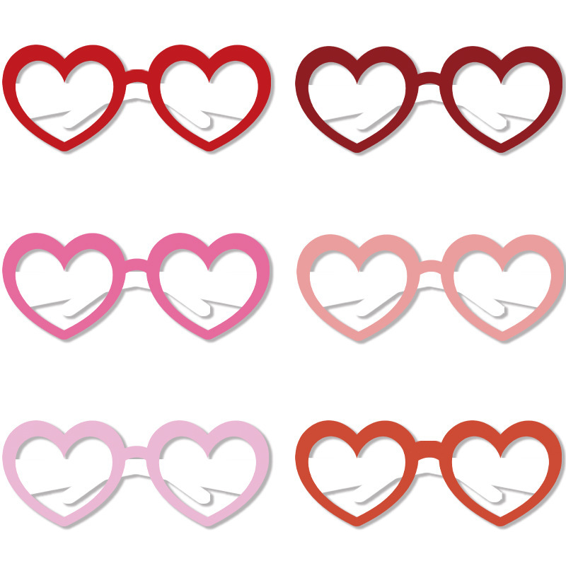 Valentine's Day Cute Sweet Heart Shape Paper Party Glasses display picture 1