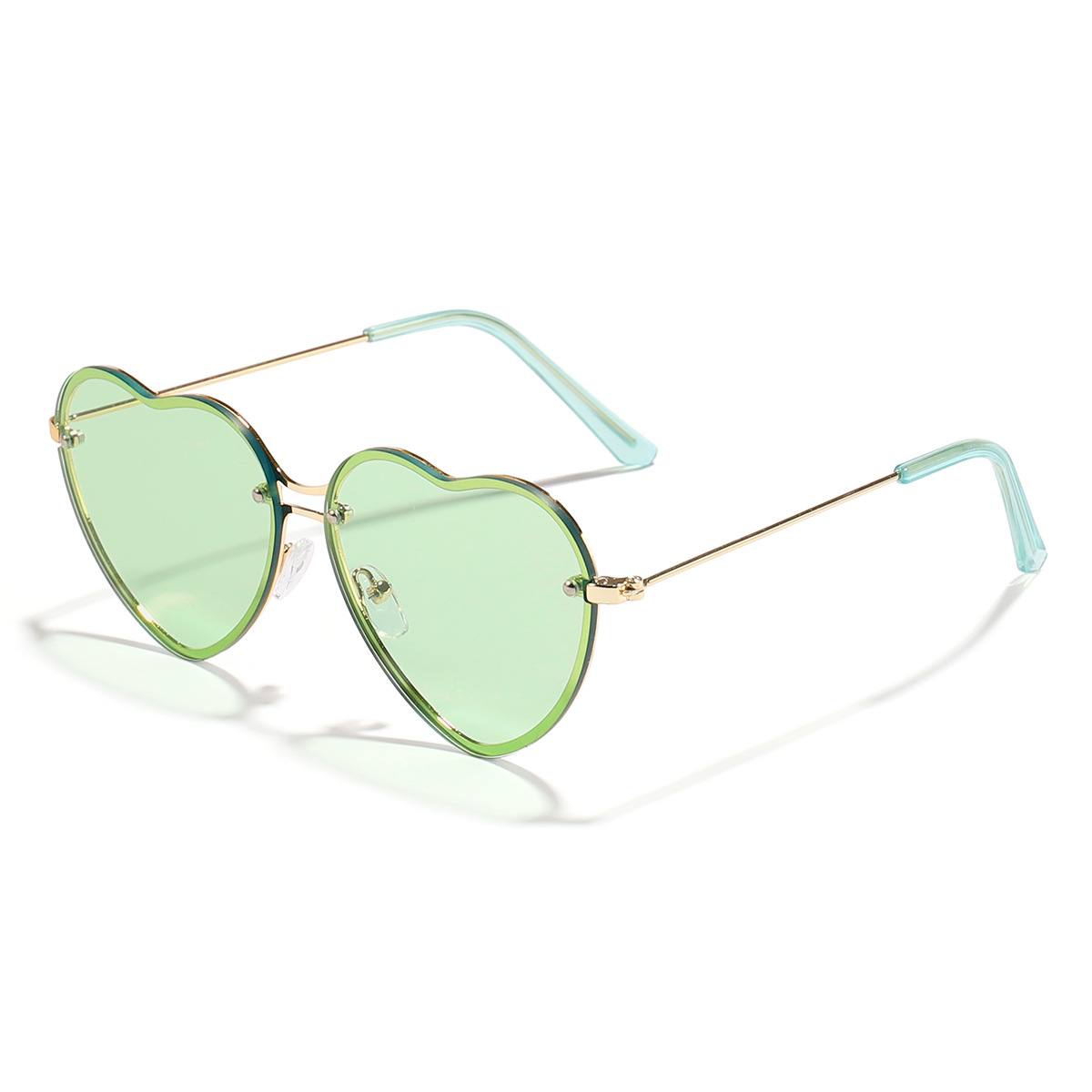 2023 nueva protección UV amor gafas de sol marco de metal amor diseño sueño color rosa gafas de sol 91078