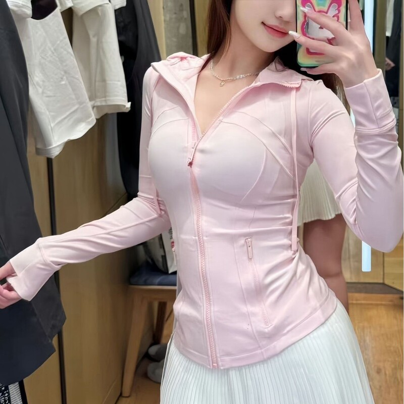 Lulu Same Yoga Clothes Coat Women's Hooded Jacket Zipper Cardigan Slim-fit Slimming Running Sports Fitness Clothes