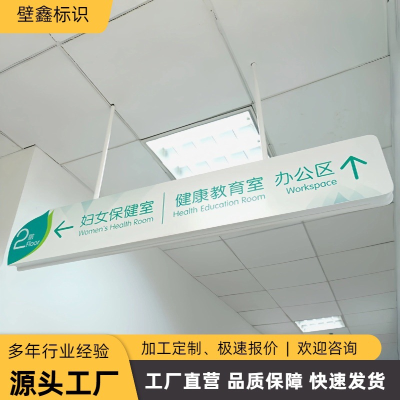 医院导视牌 吊牌灯箱科室牌悬挂灯箱护士站标识灯箱双面发光