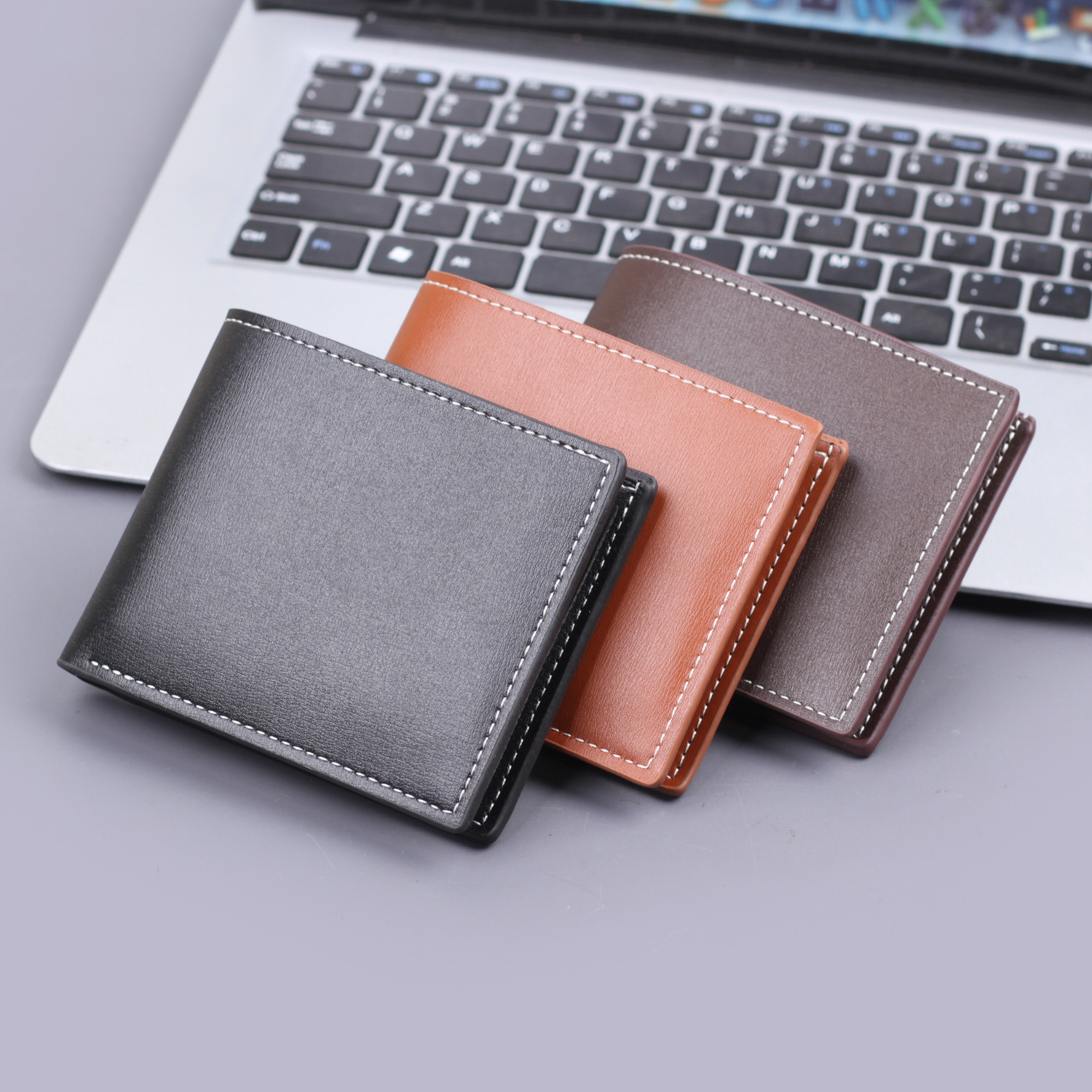 Cartera para hombre, tarjetero para hombre, cartera corta integrada, billetera para hombre, doble pliegue, wallet man, horizontal, transfronterizo