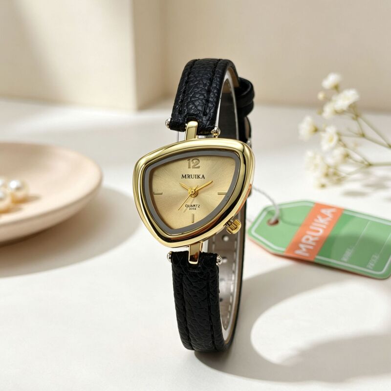 Cross-border niche design women's watch, irregular triangular shape, high aesthetic fashion quartz wristwatch Cross-border niche design women's watch, irregular triangular shape, high aesthetic fashion quartz wristwatch