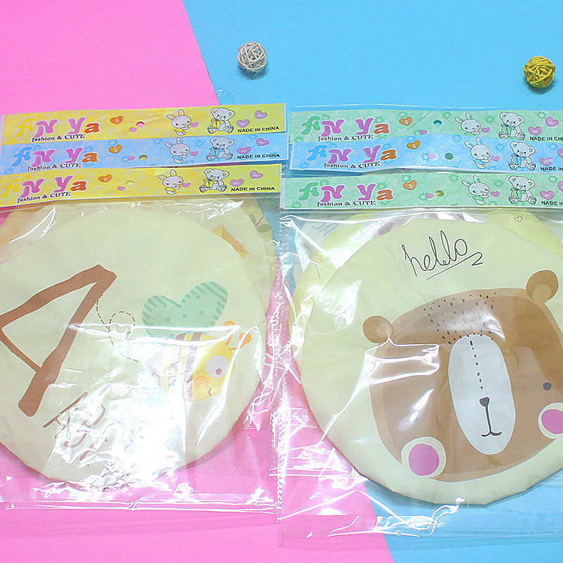 Yadsheng 8810 cute cartoon lace waterproof shower cap PE adult bathroom shower cap set Wholesale