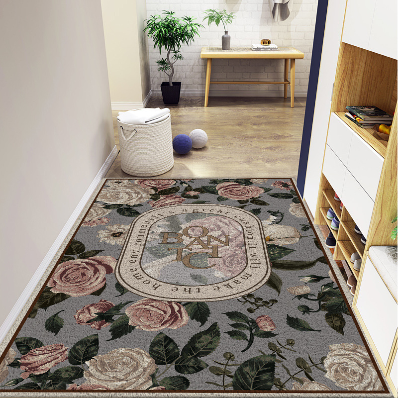 American lujo ligero cortar anillo de seda alfombra puerta raspar barro tierra alfombra antideslizante hogar alfombra de suelo