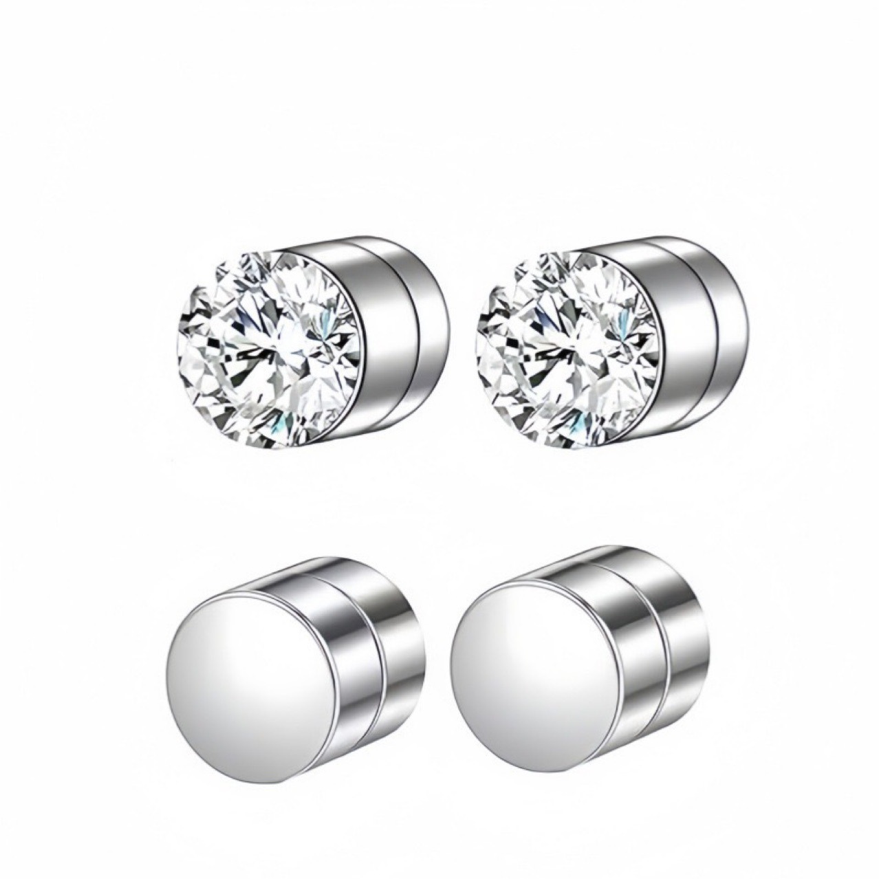 Set di orecchini e clip con zircone senza foratura per uomo_voghion.com
