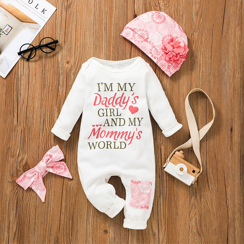 Baby girl cute alphabet romper one-piece...