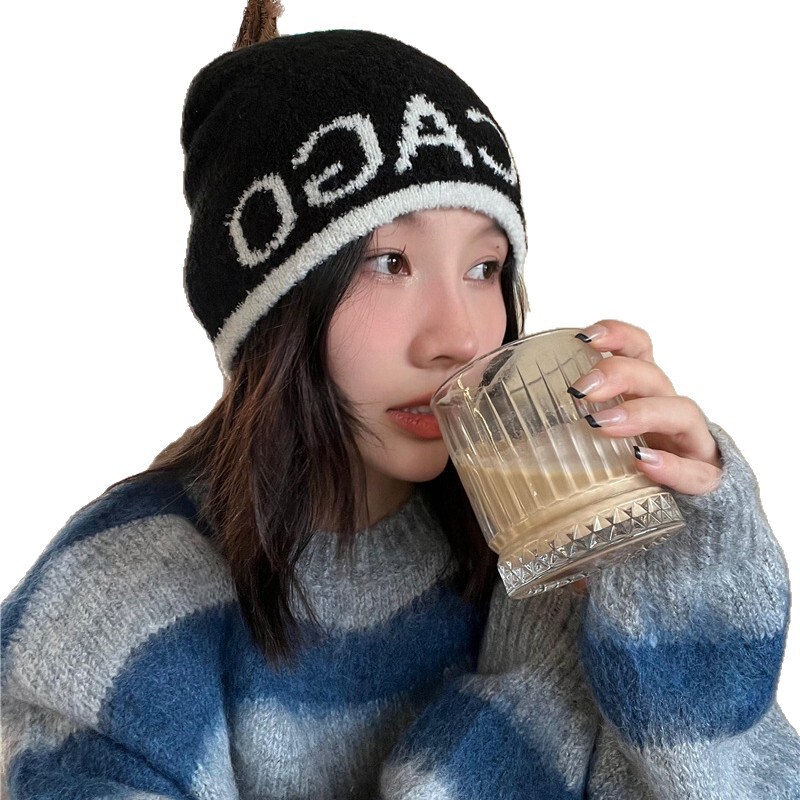 针织帽子女秋冬保暖包头冷帽韩版百搭街头潮牌毛线帽凹造型显脸小|undefined