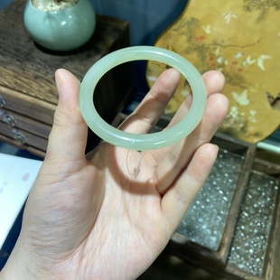 Jin Yutang Xinjiang Hetian Jade Fine Sunny Water Bracelet with Slightly Ice Bottom Oily Full No Cracking Natural Original Asbestos
