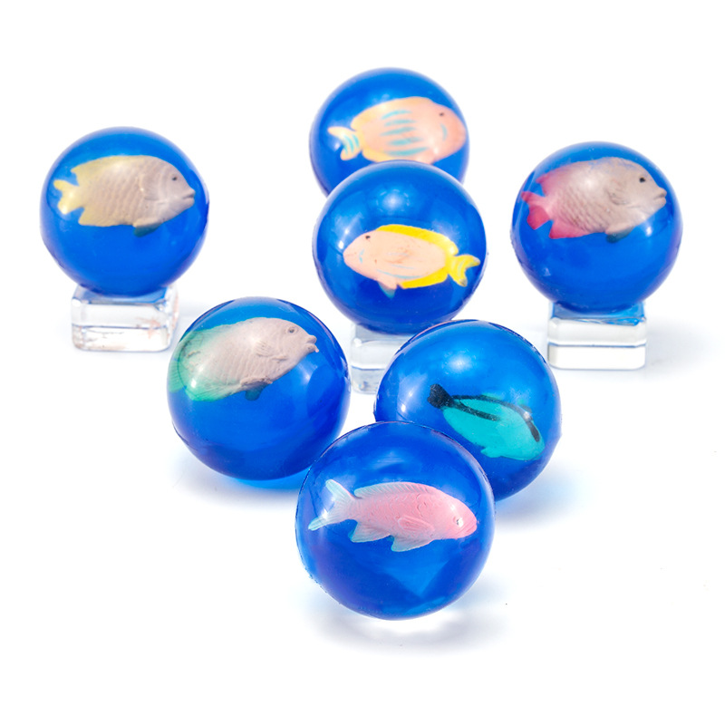 Víctor N ° 47 muñeca bola elástica de los niños educativos juguete cognitivo pinball transparente tridimensional 3D pelota que rebota