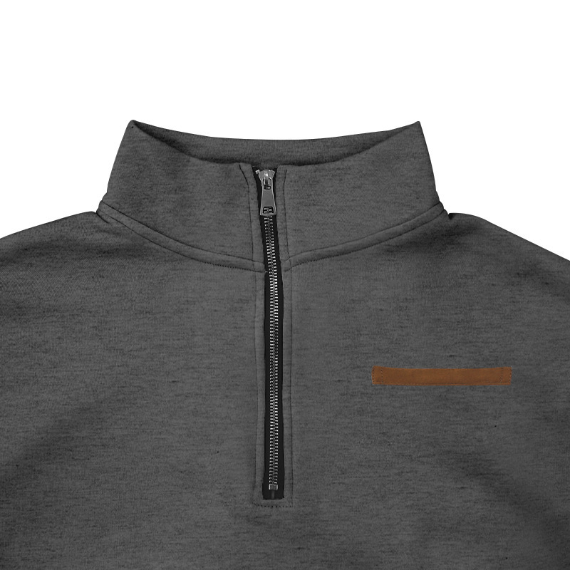 Men's Sweatshirt With Stand Collar And Half Zipper For Winter_voghion.com