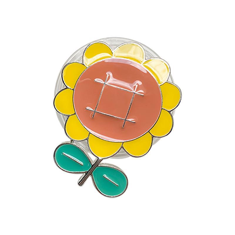 Instagram phone airbag with electroplated four leaf clover alloy sunflower desktop lazy support bracket on the back_voghion.com