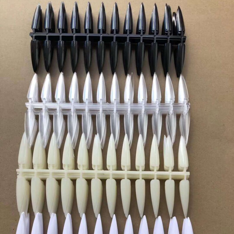 Nail Art Number Long Pointy Nail Pieces Holiday Nail Stickers Salon Pointy Nail Pieces Nail Pieces Nail Art Color Card 240 Pieces