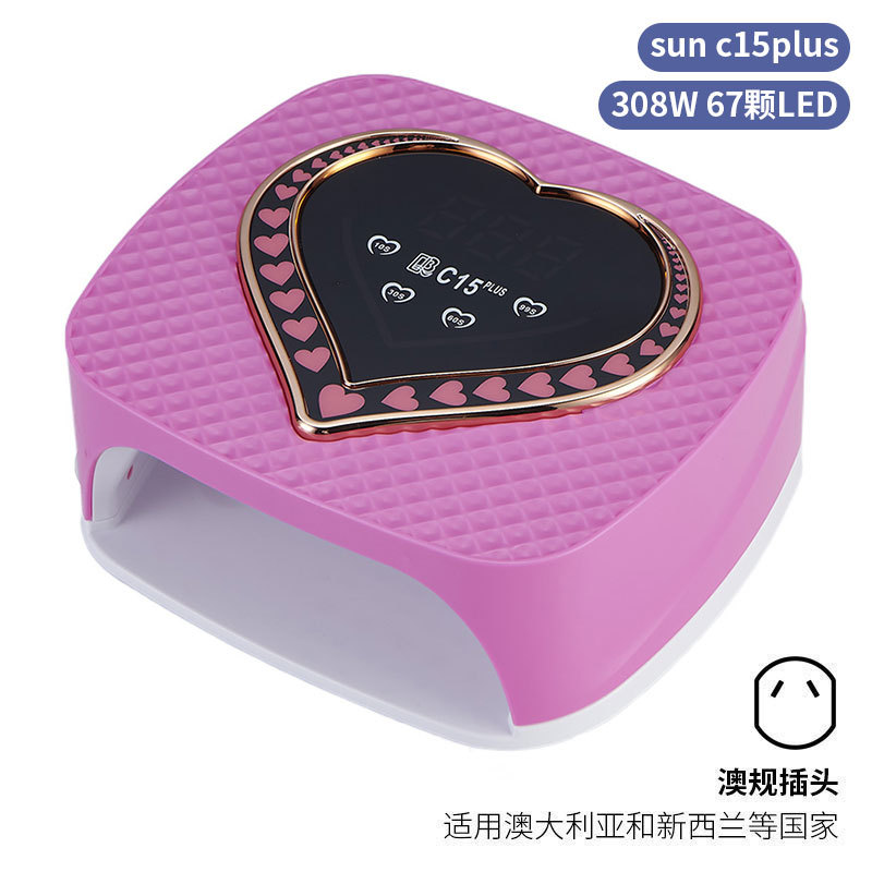 Lámpara de uñas de alta potencia de 256W con mango para principiantes, lámpara de curado de gel para esmalte de uñas, lámpara de fototerapia de secado rápido con colores deslumbrantes para uso transfronterizo.
