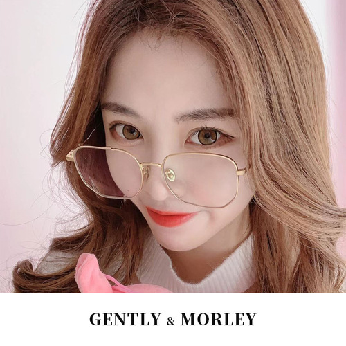 Ni Ni style large frame glasses for women, suitable for prescription, large face, eye frame, ultra-light pure titanium, bare face 03690