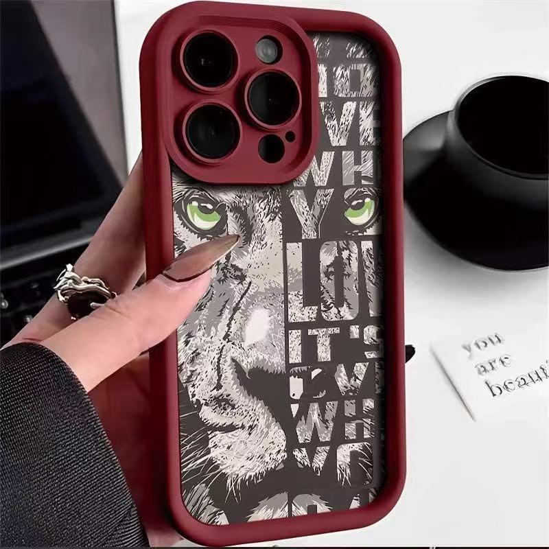 León inglés para iPhone 16pro funda para teléfono móvil Apple 15 anti-caída 14 Europa y América 13promax nuevo 12x