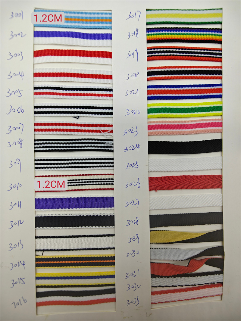 100D banda de banda de poliéster densa tricolor banda de banda de banda de banda lateral ropa bolsa accesorios en stock al por mayor