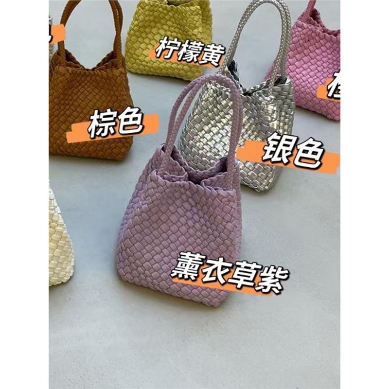 高级感真皮小众手工编织包菜篮子包女小巧精致手提包水桶包饺子包|undefined