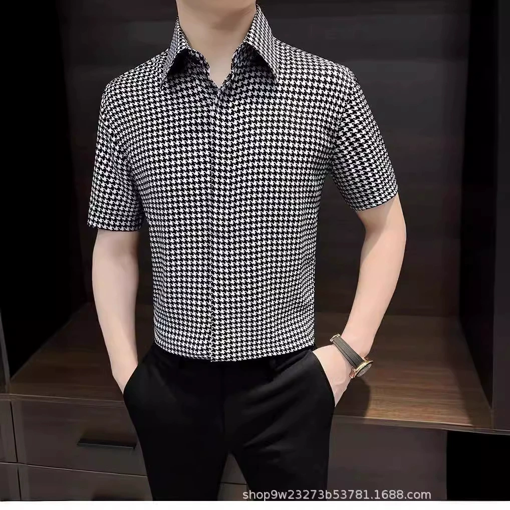 Летняя модная рубашка, для подростков, премиум, slim fit