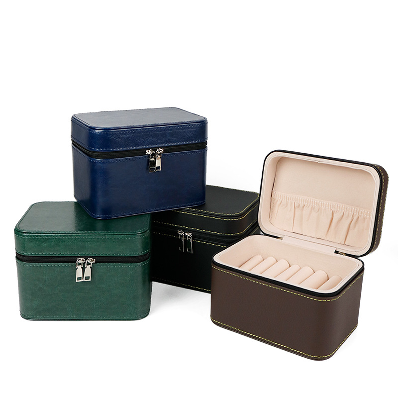 Retro Solid Color Pu Leather Jewelry Boxes display picture 3