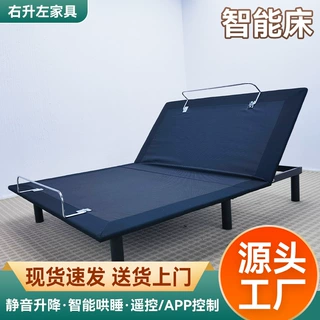 源头工厂轻薄智能床架遥控APP震动哄睡电动床简易安装简约可调床