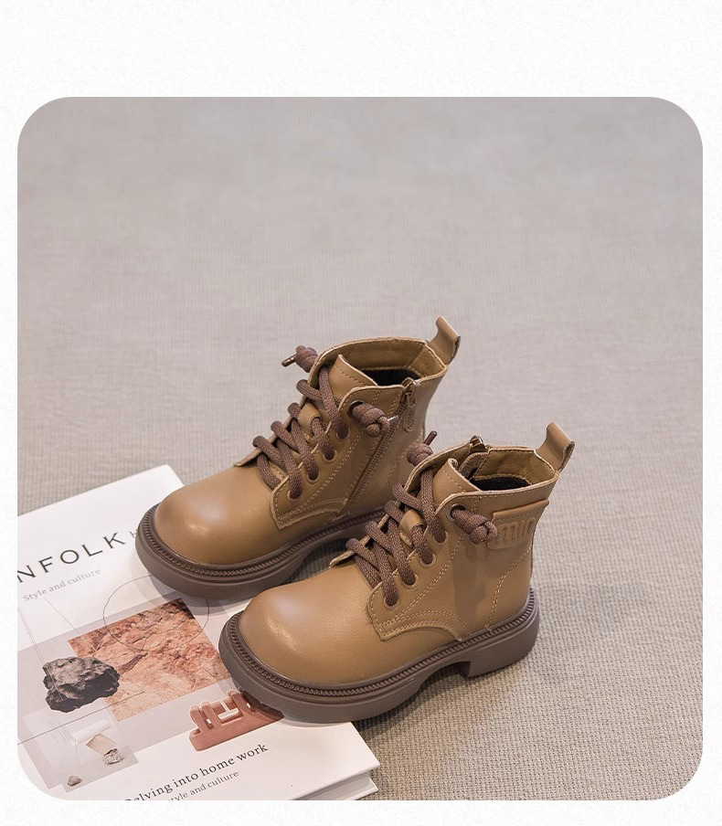 Girls' Martin made of two cotton autumn winter 2024, new with added fleece for boys, girls' short boots, medium and_voghion.com