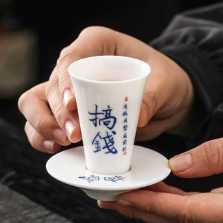 羊脂玉白瓷小茶杯主人单杯闻香杯高档个人专用陶瓷茶盏品茗杯瓷杯