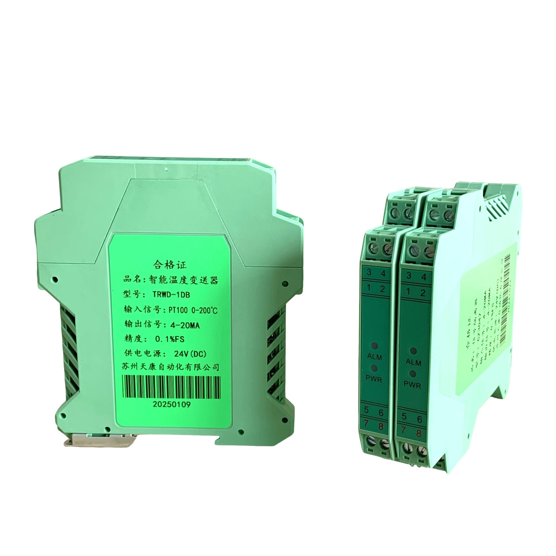 TRWD-1DB智能温度变送器PT100热电阻4-20mA模块输出一进一出